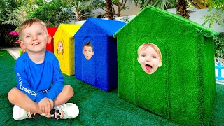 Five Kids Secret Tiny Houses in Backyard and other funny stories for kids