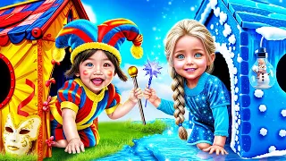 Pomni et Elsa Construisent une Petite Maison pour les Enfants ! L'Incroyable Cirque Numérique !