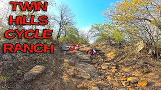 TWIN HILLS CYCLE RANCH // HONDA CRF 250 RALLY DUAL SPORT // I WRECK AND TAKE OUT A TREE