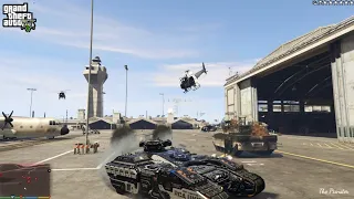 Anti Riot Heavy Tank Rampage In Military Base | GTA 5 | Six Star Escape | Military Base Rampage