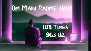 Om Mani Padme Hum @852Hz | 10min | Crown Chakra | Enhance Neuroplasticity | Dissolve Negative Karma