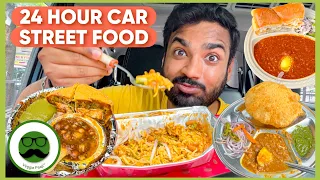 Eating Delhi Street Food in Car for 24 Hour Food Challenge | Veggie Paaji