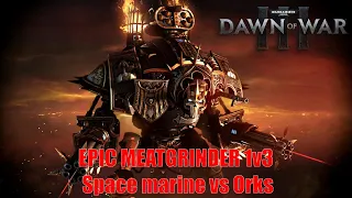 Dawn of War 3 Skirmish Gameplay - 1v3 Space Marines vs Orks, Bridge of Helios (No commentary, 2021)