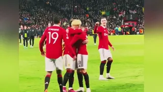 Raphael Varane celebrating 🥳 after beating Barcelona