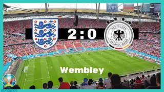 England 2-0 Germany EURO 2020 at Wembley | England fans singing Sweet Caroline