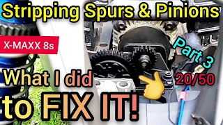 Stripping Gears! MY FIX! Traxxas X-MAXX 8S How to replace spur assembly & rear bulkhead 20/50 Part 3