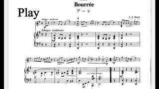 Suzuki Violin Book3 “Bourree” by J.S.Bach Piano Accompaniment