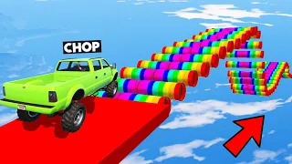 CHOP CROSSED THIS IMPOSSIBLE COLOR RAMP TO REACH FINISH IN GTA 5 RACE