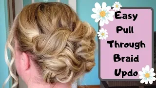 Quick & Easy Pull through braid updo tutorial - weddings proms brides bridesmaid hairstyle