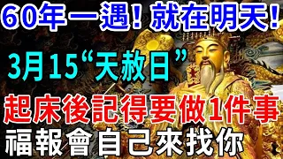 60年一遇！就在明天！3月15號“天赦日”，起床後記得要做一件事，福報會自己來找你！讓你從年頭旺到年尾|一禪語 #運勢 #風水 #佛教 #生肖 #佛語禪心#晚年樂逍遥