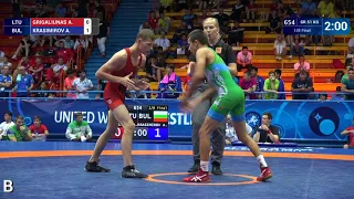 1/8 GR - 51 kg: A. GRIGALIUNAS (LTU) v. A. KRASIMIROV (BUL)