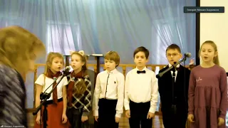 Поют дети - В ночном саду _ рождественская песня