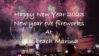 [4k] Happy New Year's eve fireworks at JBR beach | Marina Dubai |#fireworks #newyear2023 #dubai