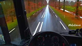 Rainy day at Netherlands driving POV trucker Europe