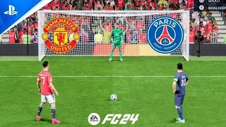FC 24 | Ronaldo vs Messi | Manchester United vs PSG | UCL FINAL | Penalty Shootout - 4K Gameplay
