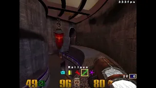 Quake 3 bridge to rail 125fps vs 333fps