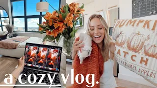 cozy vlog | decorating for fall, slowing down, date night, & sweet story