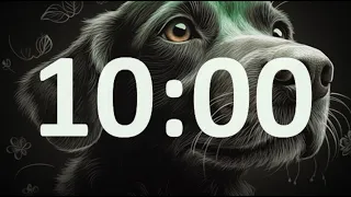 10 Minute Timer Chalkboard Dog