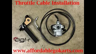 Throttle cable installation for mini bikes and motorized bicycles