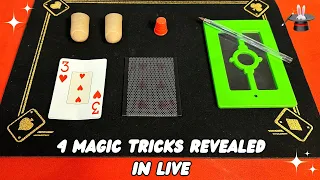 4 Amazing Tricks Revealed 🎩🪄 in Live #magic #tricks #magictricksvideos #tutorial