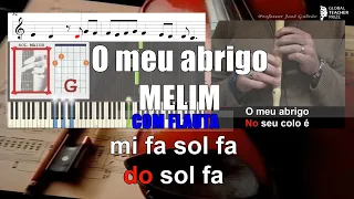 O meu abrigo Melim COM FLAUTA Notas Cifra Acordes Letra Karaoke Educacao Musical Jose Galvao