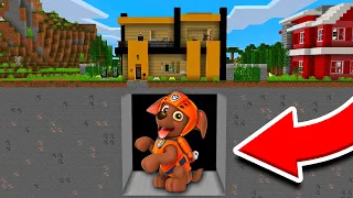 APARECE ZUMA PAW PATROL GIGANTE DEBAJO DE MI CASA EN MINECRAFT 😱