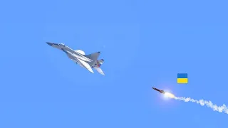 Russian MIG-29 fighter jet tracked by Ukrainian missile