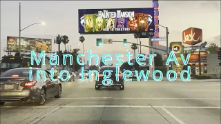 Manchester Av into Inglewood relaxing drive Los Angeles 4k 24fps HD √