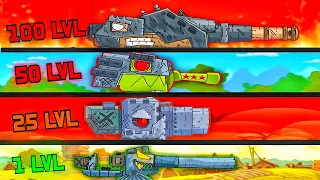 MEGATANKS vs MEGABOSS. Evolution KV-44 vs KARL-44 vs DORA vs RATTE. Cartoons about tanks