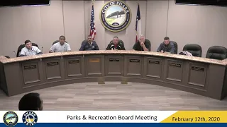 Parks and Recreation Board Meeting February 12th, 2020 | City of Pharr