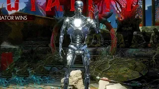 MORTAL KOMBAT 11 Endoskeleton Terminator Brutality & All Victory Poses MK11