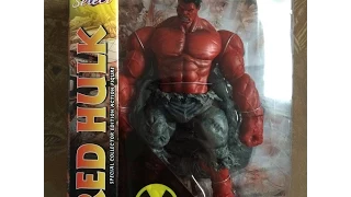 Marvel Select Red Hulk action figure unboxing winter posing special collector edition