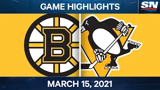 NHL Game Highlights | Bruins vs. Penguins – Mar. 15, 2021