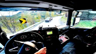 POV Driving Scania 500S - Fv51 Steep descent