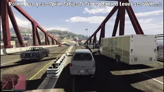 GTA V Director Mode urge Spike Strips and 3 Stars Wanted Level Arrested.