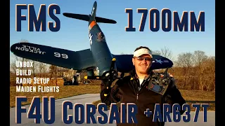 FMS - F4U Corsair 1700mm - Unbox, Build, Radio Setup, & Maiden Flights
