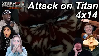 Attack on Titan 4x14 Reactions | Great Anime Reactors!!! | 【進撃の巨人】【海外の反応】