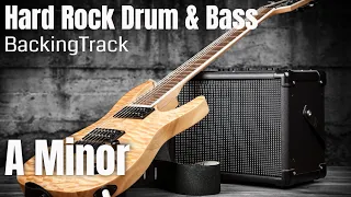 Hard Rock Metal Guitar Backing Track A Minor ( Drum and Bass )