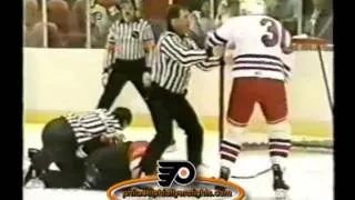 001-Mar 15, 1988 Don Nachbaur vs Chris Nilan Philadelphia Flyers vs New York Rangers