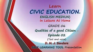 Civic  6 Unit 3  Qualities of good citizen  with voice