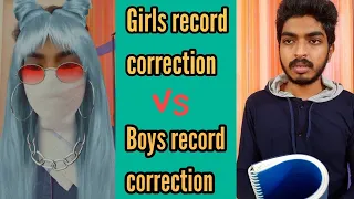 Girls record correction vs Boys record correction