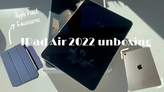 IPad Air 5 (2022) unboxing & apple pencil + set up (starlight)