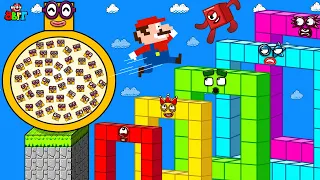 Ultimate Clash: Can Mario and Numberblocks 1 vs Giant Numberblocks PREGNANT Maze | Game Animation