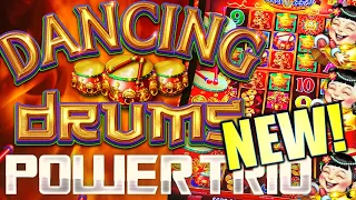 ★NEW SLOT!★🚨 DANCING DRUMS POWER TRIO W/ A JACKPOT HANDPAY! Slot Machine (LIGHT & WONDER)