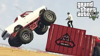 MONSTER TRUCK VS SPADAJĄCE KONTENERY w GTA 5 Online Hogaty i EKIPA SUPER TRYB  #184