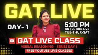 NIFT NID GAT Live Class  : Day - 1 : Verbal Reasoning - Series -1 | NIFT Entrance Exam Preparation