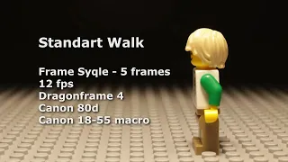 Standard Walk 12 fps - Lego Stop Motion tutorial - Lego character animation in Dragonframe