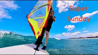 Super Sunday Windfoiling Waves in Maui with a great group