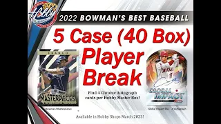 CASE #1 of 5   -   2022 BOWMAN'S BEST 5 Case (40 Box) Player Break eBay 04/24/23