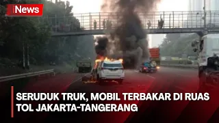 Mobil di Ruas Tol Jakarta-Tangerang Kecelakaan hingga Terbakar